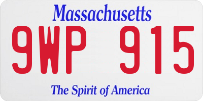 MA license plate 9WP915
