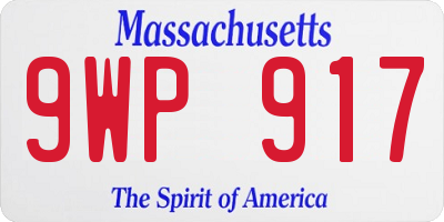 MA license plate 9WP917