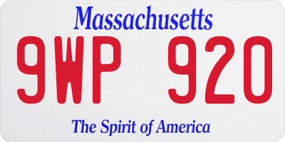MA license plate 9WP920