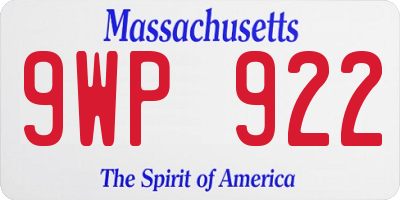 MA license plate 9WP922
