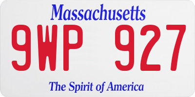 MA license plate 9WP927