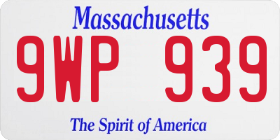 MA license plate 9WP939
