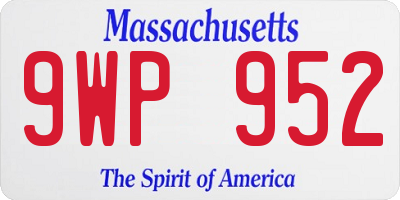 MA license plate 9WP952