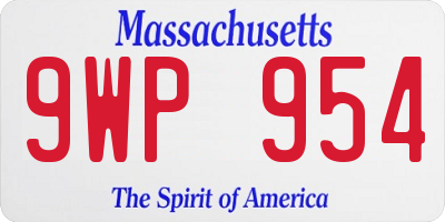MA license plate 9WP954