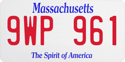 MA license plate 9WP961