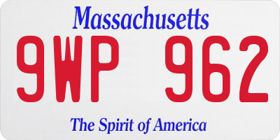 MA license plate 9WP962