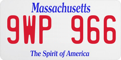 MA license plate 9WP966