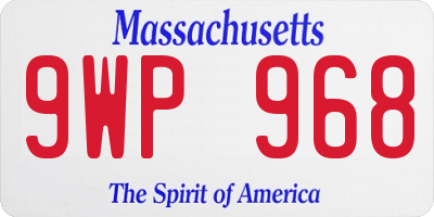 MA license plate 9WP968