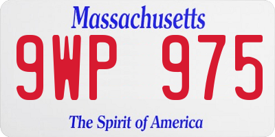 MA license plate 9WP975
