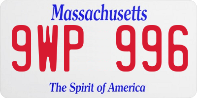 MA license plate 9WP996