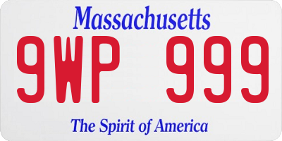 MA license plate 9WP999