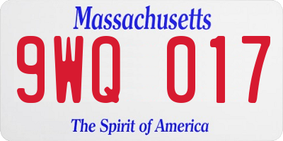 MA license plate 9WQ017