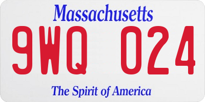 MA license plate 9WQ024