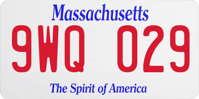 MA license plate 9WQ029