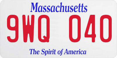 MA license plate 9WQ040