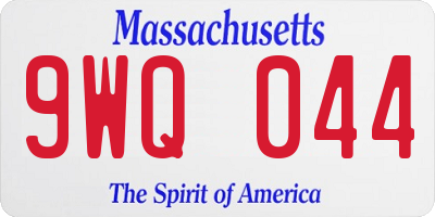 MA license plate 9WQ044
