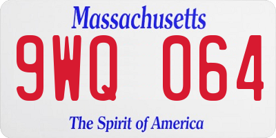 MA license plate 9WQ064