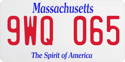 MA license plate 9WQ065