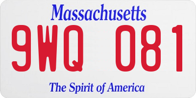 MA license plate 9WQ081
