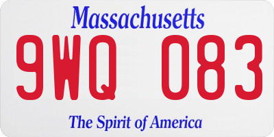 MA license plate 9WQ083