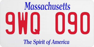 MA license plate 9WQ090