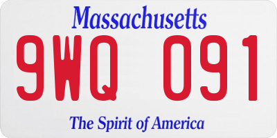 MA license plate 9WQ091