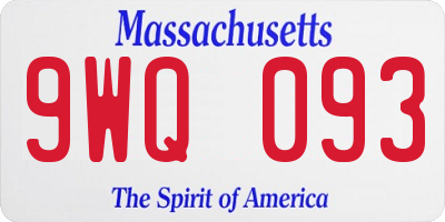 MA license plate 9WQ093