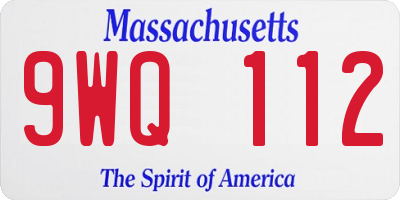 MA license plate 9WQ112