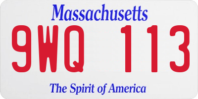 MA license plate 9WQ113