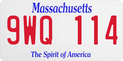MA license plate 9WQ114