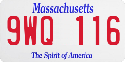 MA license plate 9WQ116