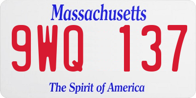 MA license plate 9WQ137