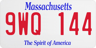 MA license plate 9WQ144