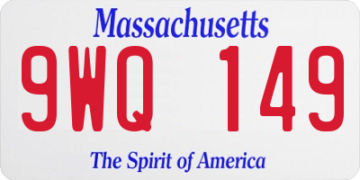 MA license plate 9WQ149