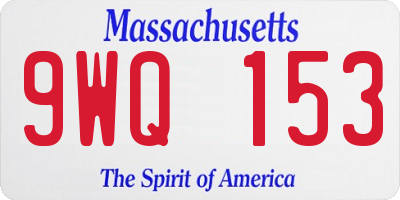 MA license plate 9WQ153