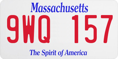 MA license plate 9WQ157