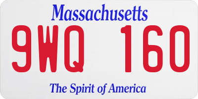 MA license plate 9WQ160
