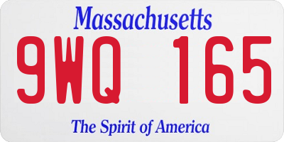 MA license plate 9WQ165