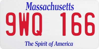 MA license plate 9WQ166