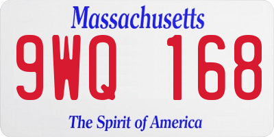 MA license plate 9WQ168