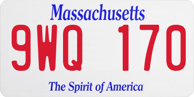 MA license plate 9WQ170