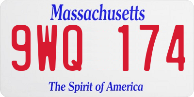 MA license plate 9WQ174