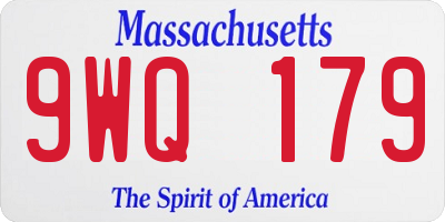 MA license plate 9WQ179
