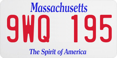 MA license plate 9WQ195