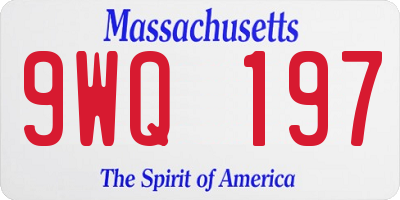 MA license plate 9WQ197