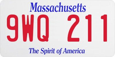 MA license plate 9WQ211