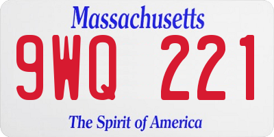 MA license plate 9WQ221