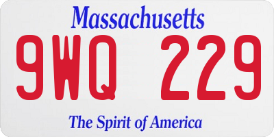 MA license plate 9WQ229