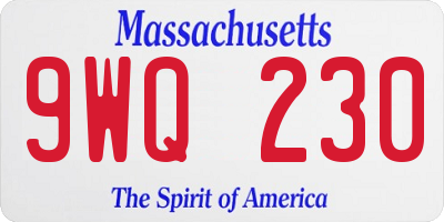 MA license plate 9WQ230