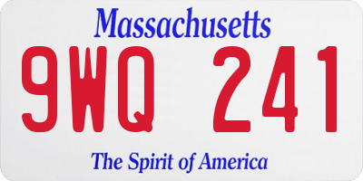 MA license plate 9WQ241